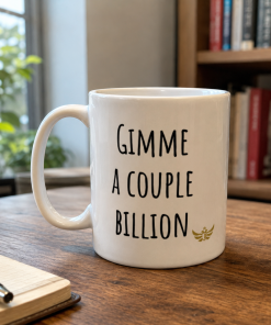 Alternative view of "Gimme a Couple Billion"<br> Meme Ceramic Mug <br> White
