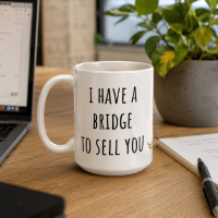 “I Have a Bridge to Sell You” Meme Ceramic Mug White