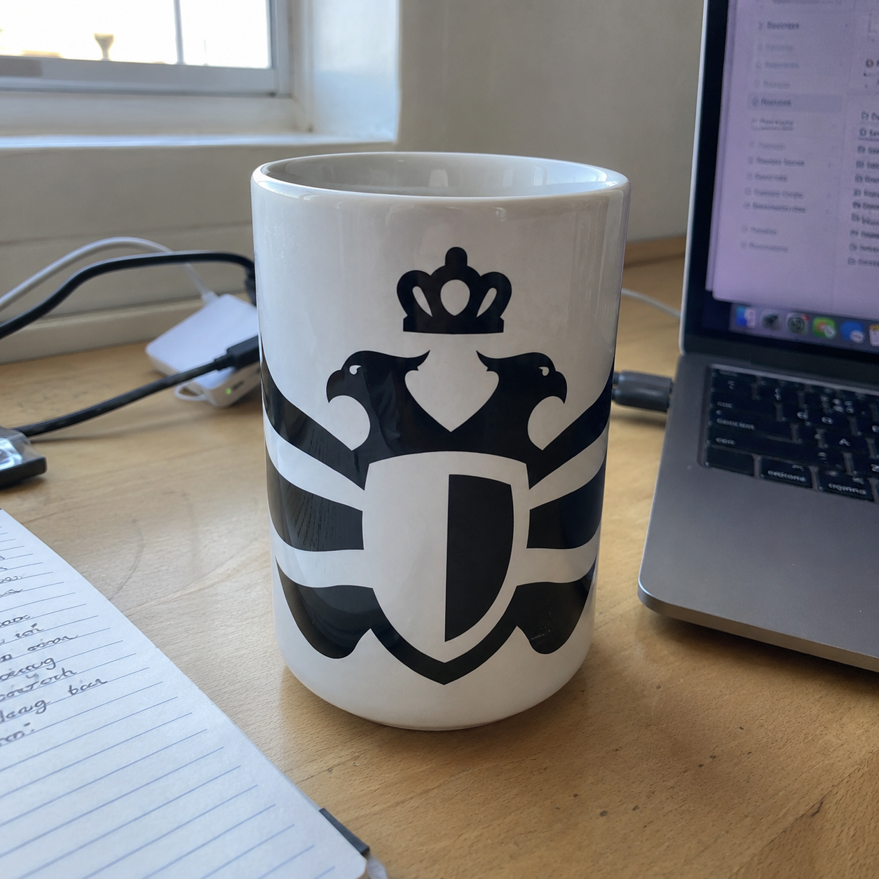 The Duran Black Eagle White Ceramic Mug