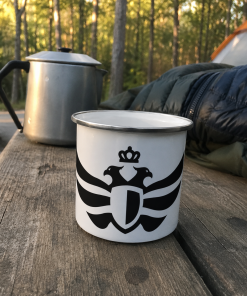 Alternative view of The Duran<br> Black Eagle <br>White Enamel Mug
