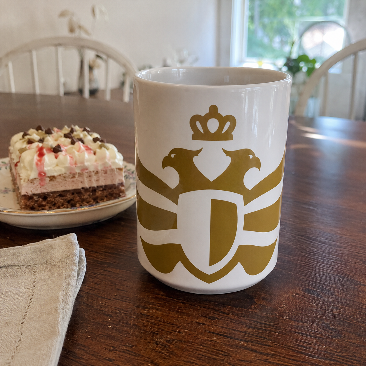 The Duran Gold Eagle White Ceramic Mug