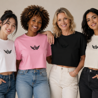 The Duran Large Black Eagle Crop T-shirt Women