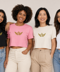 Alternative view of The Duran <br>Large Gold Eagle Crop T-shirt <br>Women