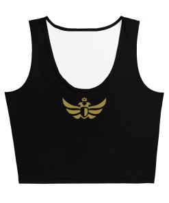 The Duran Large Gold Eagle Black Crop Top | Women