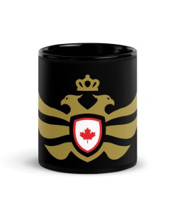 Canada Shield <br> Gold Eagle <br> Black Ceramic Mug