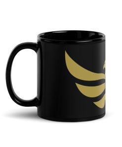Alternative view of UK Shield <br> Gold Eagle <br> Black Ceramic Mug