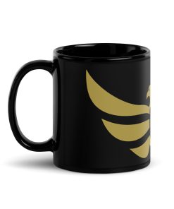 Alternative view of Russia Shield <br> Gold Eagle <br> Black Ceramic Mug