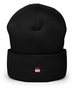 Alternative view of Yemen Shield Black Eagle Cuffed Beanie
