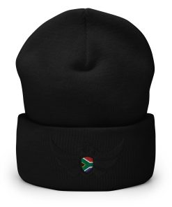 Alternative view of South Africa Shield Black Eagle Cuffed Beanie