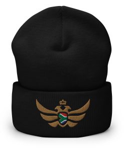 Alternative view of South Africa Shield Gold Eagle Cuffed Beanie