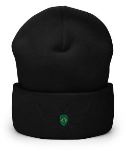 Alternative view of Brazil Shield Black Eagle Cuffed Beanie