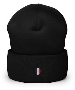 Alternative view of France Shield Black Eagle Cuffed Beanie