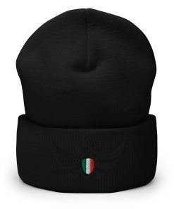 Alternative view of Italy Shield <br> Black Eagle Cuffed Beanie