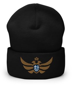 Alternative view of Greece Shield <br> Gold Eagle Cuffed Beanie