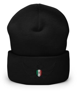 Alternative view of Mexico Shield Black Eagle Cuffed Beanie