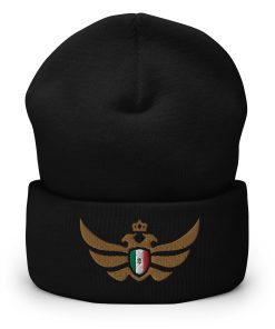 Mexico Shield Gold Eagle Cuffed Beanie
