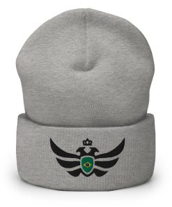 Brazil Shield Black Eagle Cuffed Beanie