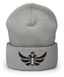 France Shield Black Eagle Cuffed Beanie