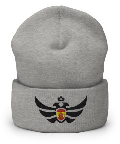 Spain Shield Black Eagle Cuffed Beanie