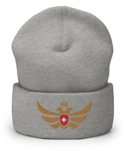 Switzerland Shield <br> Gold Eagle Cuffed Beanie