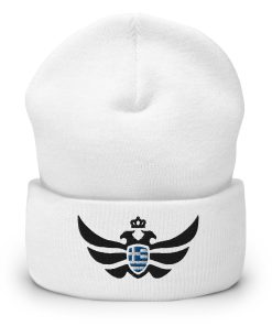 Greece Shield <br> Black Eagle Cuffed Beanie
