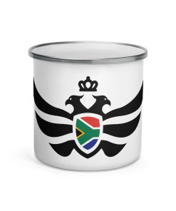 South Africa Shield Black Eagle Enamel Mug