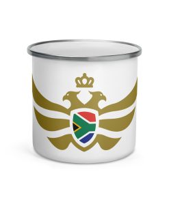 South Africa Shield Gold Eagle Enamel Mug
