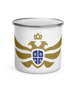 Quebec Shield <br> Gold Eagle Enamel Mug