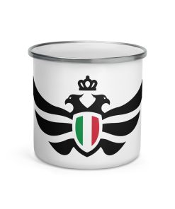 Italy Shield <br> Black Eagle Enamel Mug