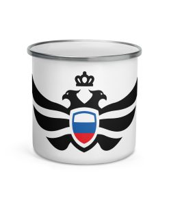 Russia Shield <br> Black Eagle Enamel Mug
