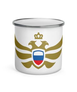 Russia Shield <br> Gold Eagle Enamel Mug