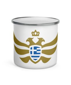 Greece Shield <br> Gold Eagle Enamel Mug