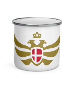 Denmark Shield Gold Eagle Enamel Mug