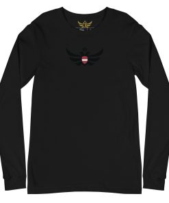 Alternative view of Latvia Shield Black Eagle Long Sleeve Shirt <br> Men | Women