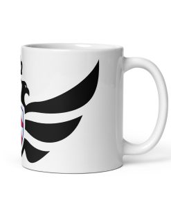 Alternative view of Nepal Shield Black Eagle White Ceramic Mug
