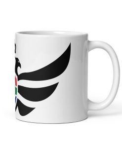 Alternative view of South Africa Shield Black Eagle White Ceramic Mug
