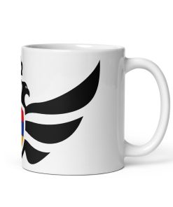 Alternative view of Armenia Shield Black Eagle White Ceramic Mug