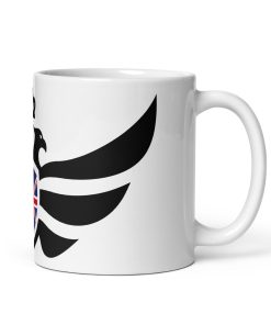 Alternative view of UK Shield <br> Black Eagle <br> White Ceramic Mug