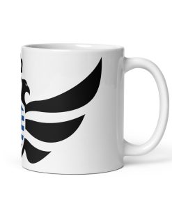 Alternative view of Greece Shield <br> Black Eagle <br> White Ceramic Mug