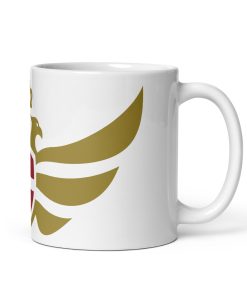 Alternative view of Latvia Shield Gold Eagle White Ceramic Mug