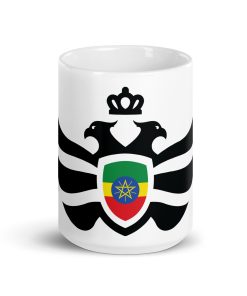 Ethiopia Shield Black Eagle White Ceramic Mug