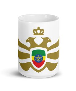 Ethiopia Shield Gold Eagle White Ceramic Mug
