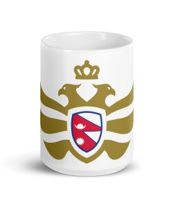 Nepal Shield Gold Eagle White Ceramic Mug