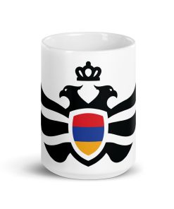 Armenia Shield Black Eagle White Ceramic Mug
