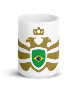 Brazil Shield Gold Eagle White Ceramic Mug