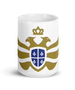 Quebec Shield <br> Gold Eagle <br> White Ceramic Mug