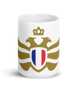 France Shield Gold Eagle White Ceramic Mug
