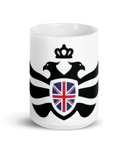 UK Shield <br> Black Eagle <br> White Ceramic Mug