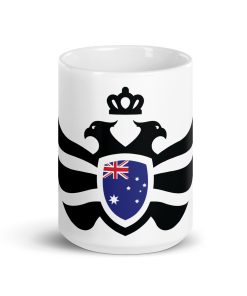 Australia Shield <br> Black Eagle <br> White Ceramic Mug
