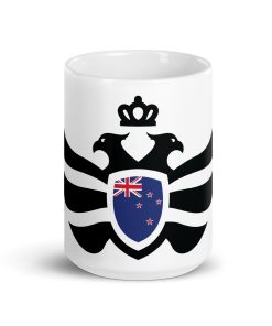 New Zealand Shield <br> Black Eagle White Ceramic Mug